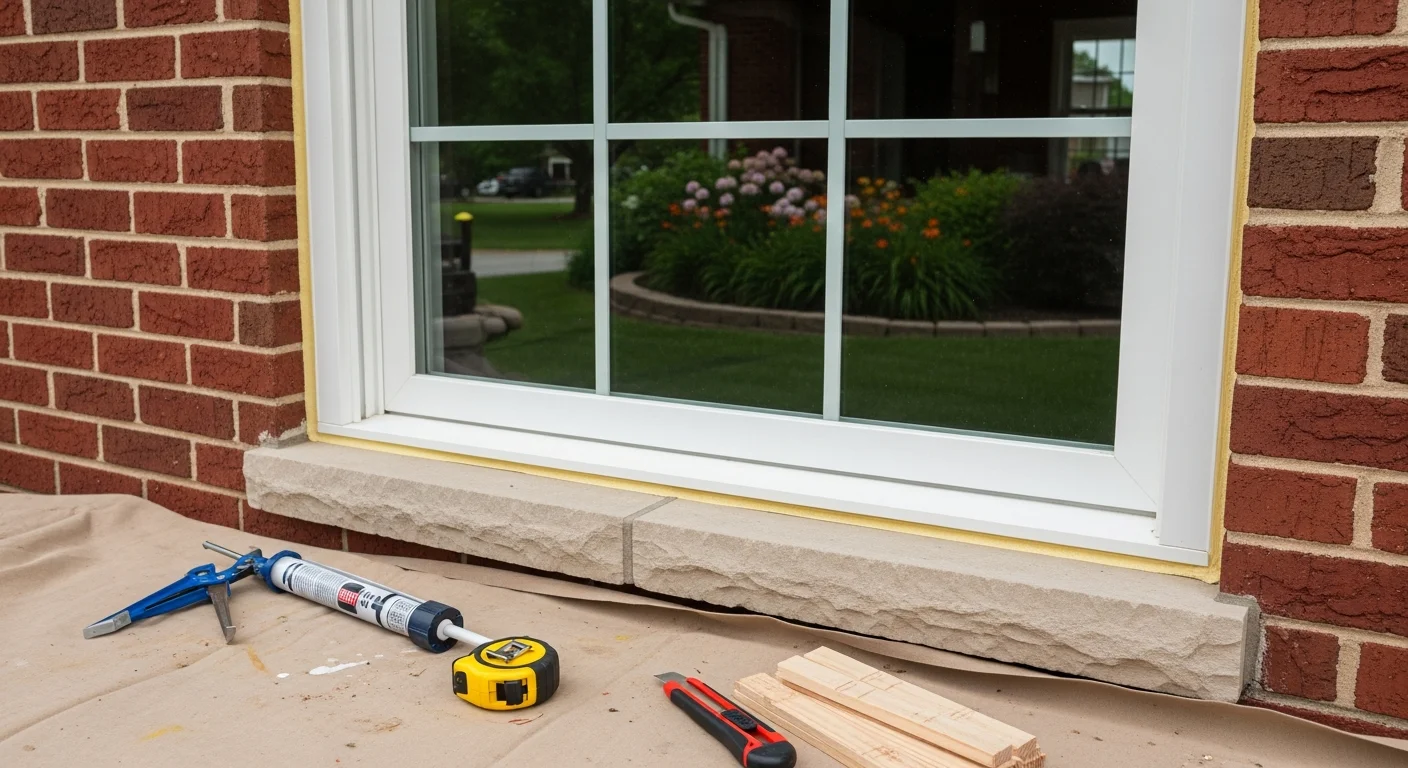 Professional window installation in a residential home