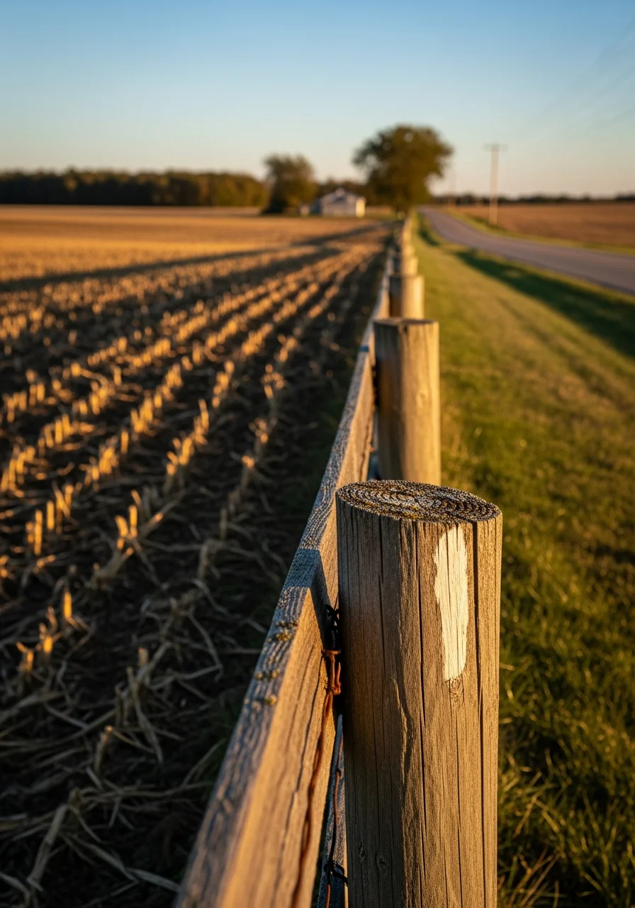 Rural Montgomery County landscape near Ladoga with farmland and tree-lined roads